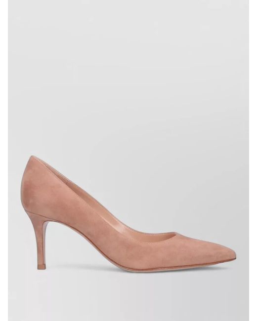 Gianvito Rossi Pink Pointed Toe Stiletto Heel Suede Pumps
