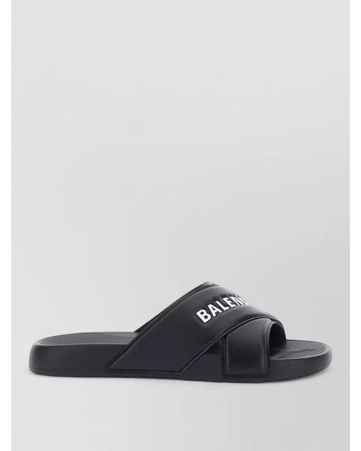 Balenciaga Multicolor Logo-Strap Slides for men