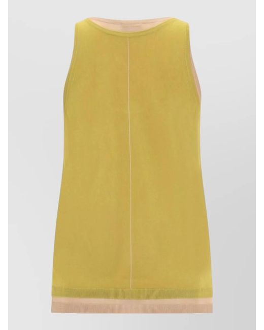 Paul Smith Yellow Rayon Scoop Neck Sleeveless Lounge Tank