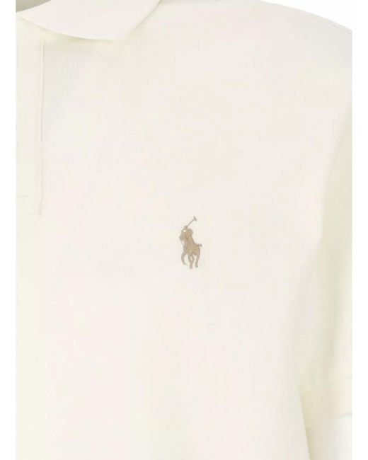 Ralph Lauren Natural Cotton Polo Shirt With Short Sleeves And Collar for men