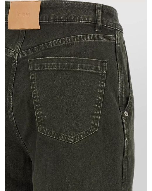 Nude Gray High Waist Wide Leg Denim Pants