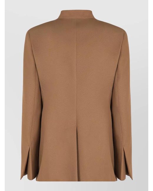 Max Mara Brown Segnale Single Breasted Tailored One Button Jacket