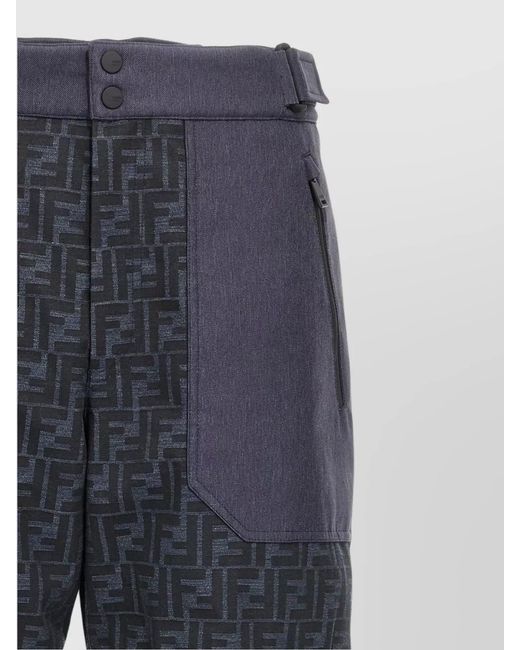 Fendi Blue Wide-Leg Ski Trousers for men