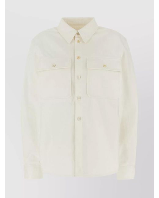 Jil Sander White Cotton Denim Oversized Shirt