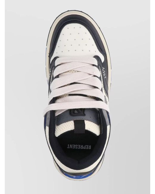 Represent Black Leather Low-Top Sneakers for men
