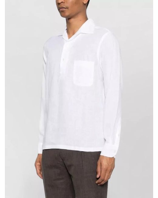 Lardini White Shirt Long Sleeves Chest Pocket for men