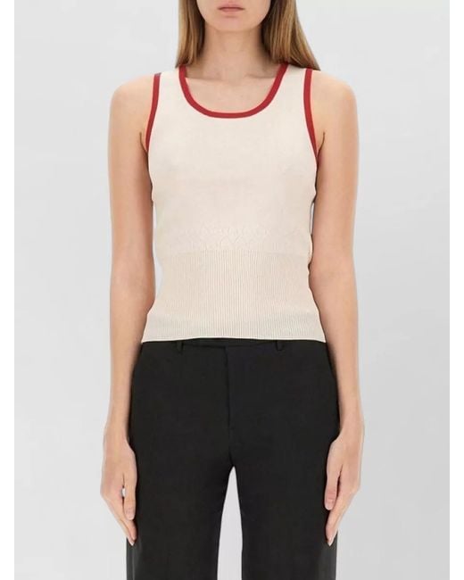 J.W. Anderson Natural Sleeveless Top Contrast Trim Fitted Silhouette