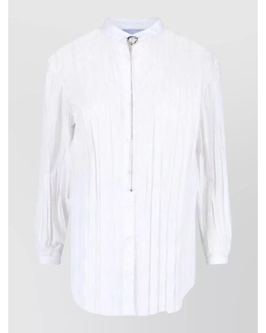 Seafarer White Long Sleeve Top Buttoned Cuffs Chain Detail