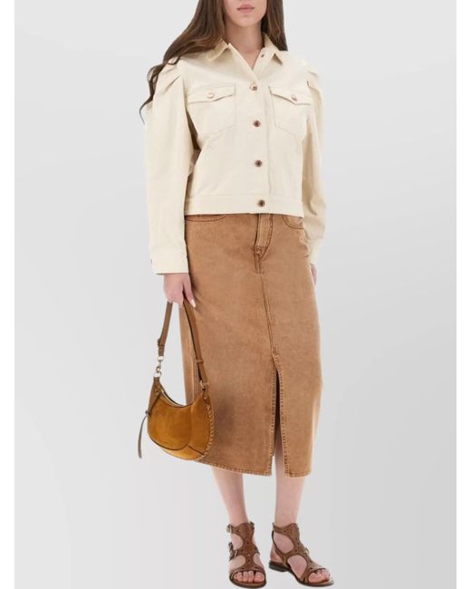 Isabel Marant Natural Jacket With Chest Pockets And Collared Neck