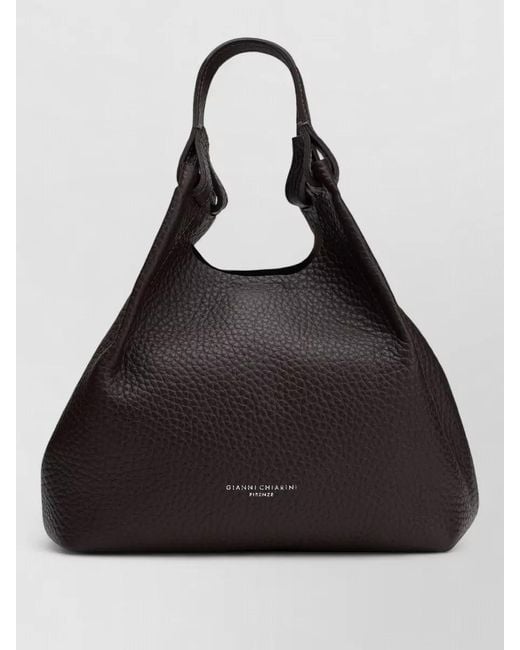 Gianni Chiarini Black Hobo Shoulder Bag Adjustable Strap Top Handle