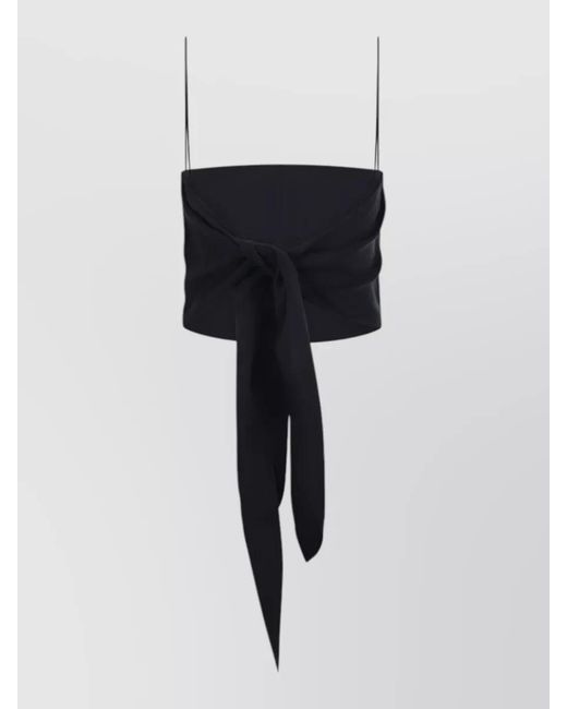 Forte_forte Black Linen Bustier Top