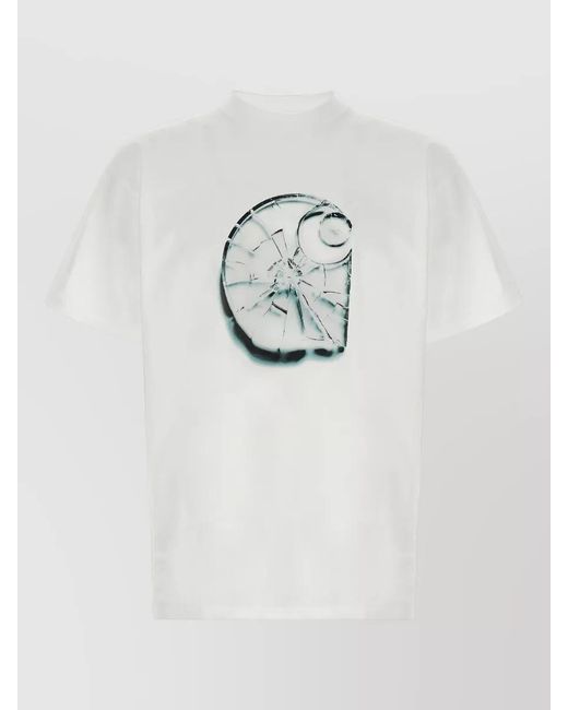 Carhartt White Shattered Graphic Logo Crew Neck T Shirt for men
