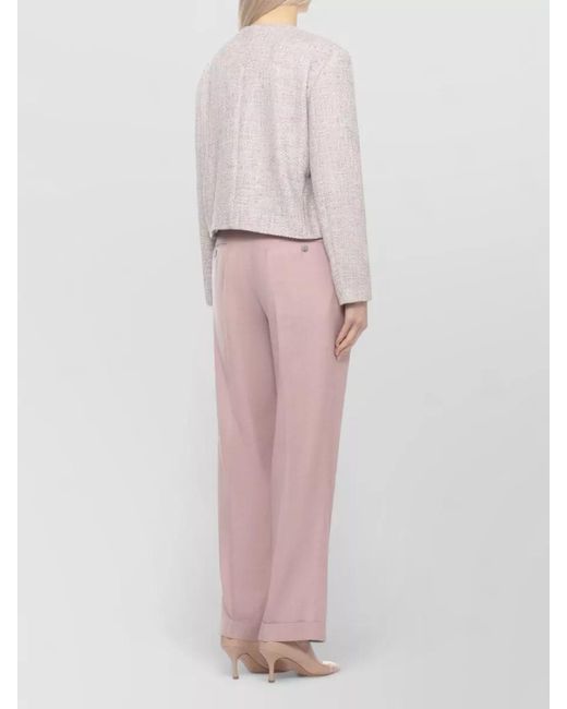 Lardini Multicolor Tailored Cropped Blazer And High Waist Trousers