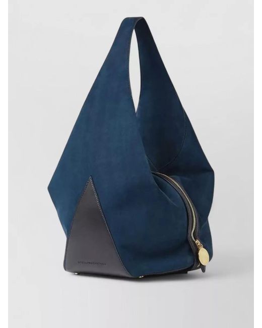 Stella McCartney Blue Appaloosa Soft Medium Bucket Shoulder Bag