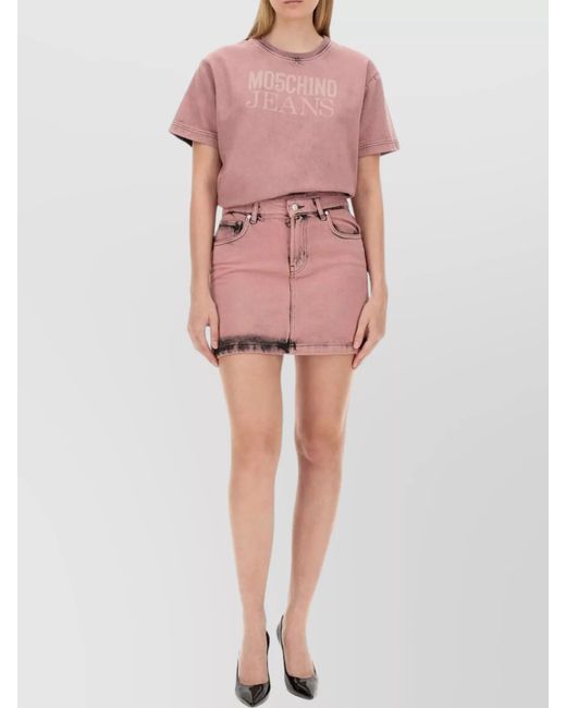Moschino Pink Cotton Mini Skirt