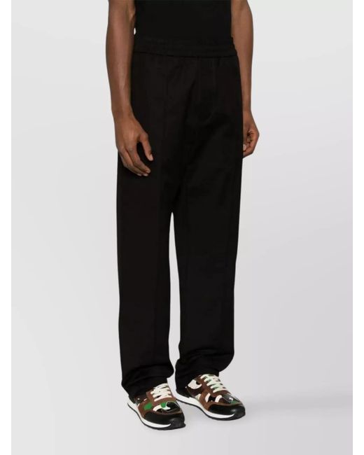 Valentino Garavani Black Regular-Fit Cotton Trousers for men