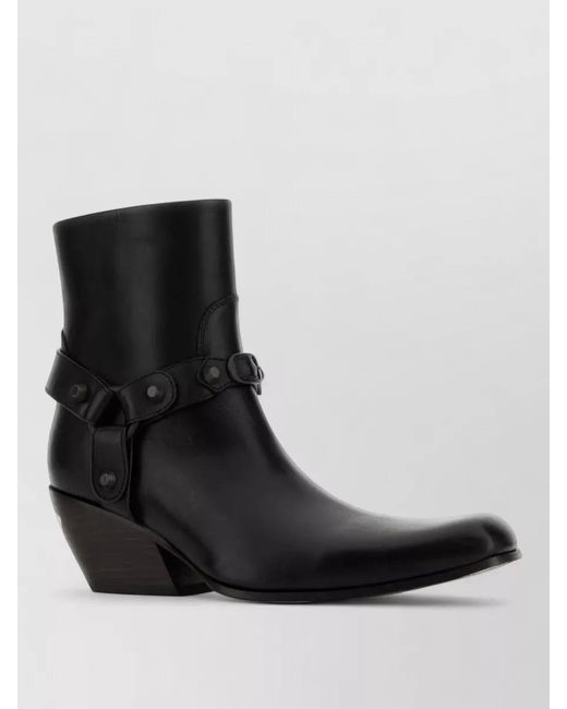 Balenciaga Black Leather Ankle Boots
