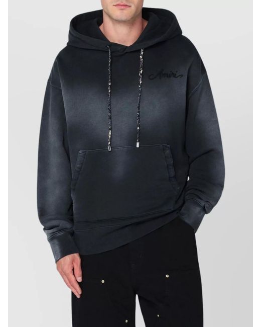 Amiri Blue Bandana Hoodie With Drawstring And Graphic Print for men