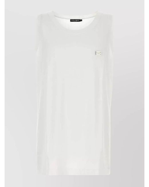 Dolce & Gabbana White Cotton Oversized Tank Top for men