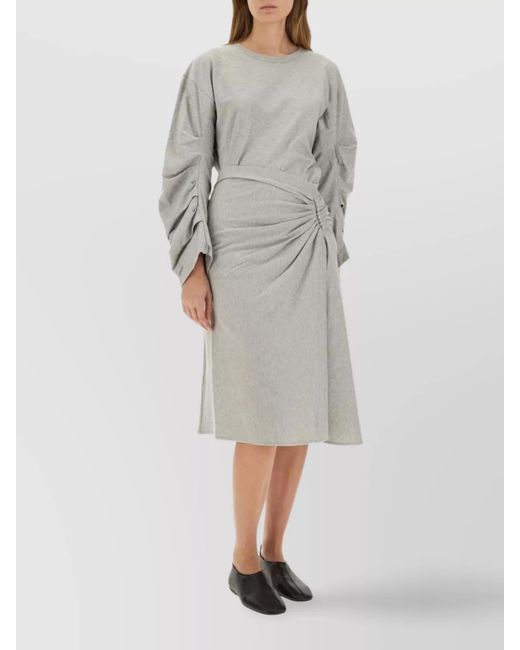 Dries Van Noten Gray Cotton Draped Asymmetric Skirt