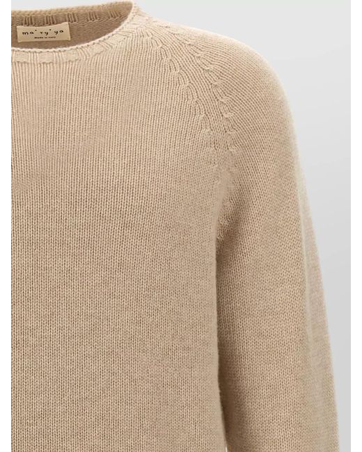 Ma'ry'ya Natural Cashmere Crew Neck Raglan Knit Sweater for men