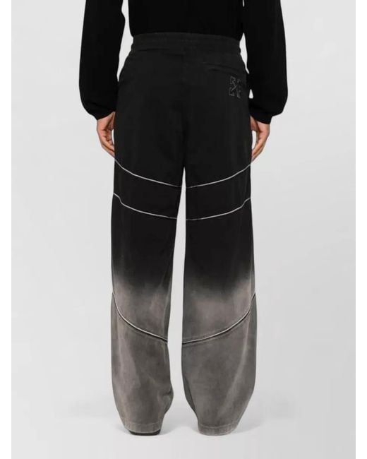 Off-White c/o Virgil Abloh Gray Slouchy Trackpants Wide Leg Ombre Stitching for men