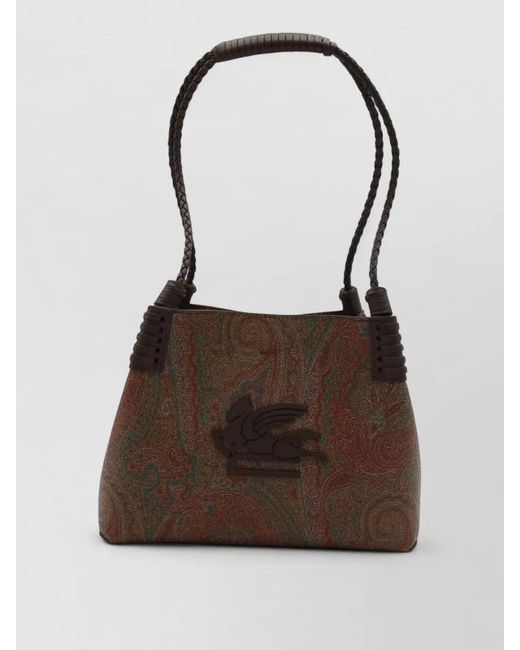 Etro Brown Arnica Small Tote Bag