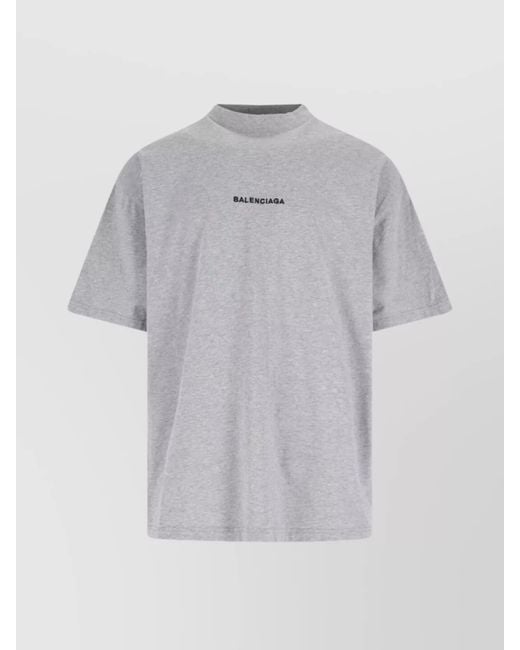 Balenciaga Gray Cotton Short Sleeve T-Shirt for men