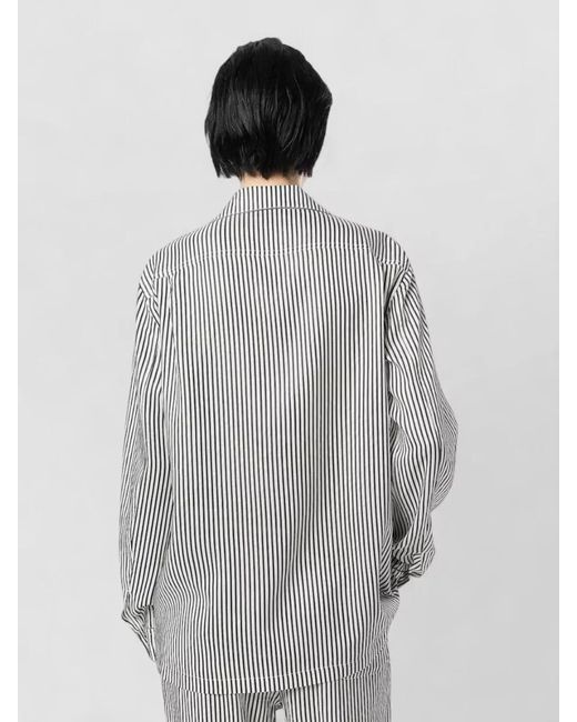 Tom Ford Gray Striped Silk Shirt