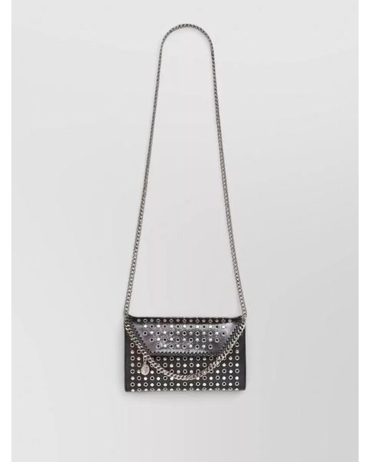 Stella McCartney White Falabella Chain Wallet Bag Studs Eyelets