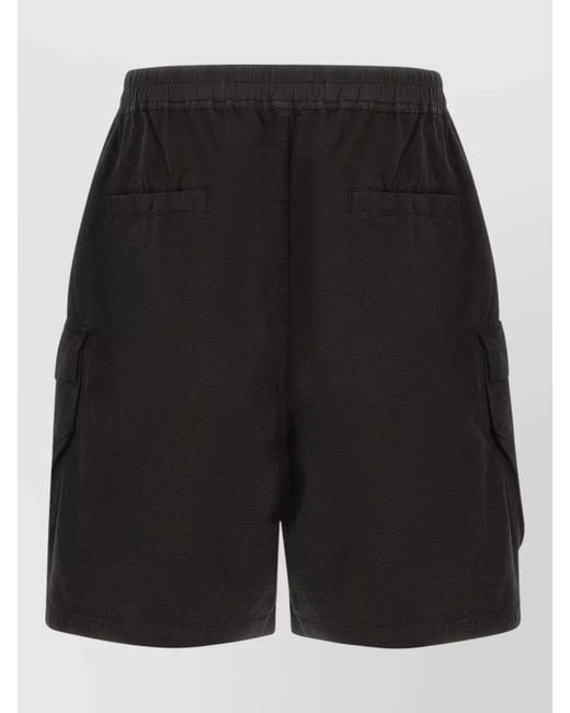 Rick Owens Black Cargobela Knee Length Cargo Shorts for men