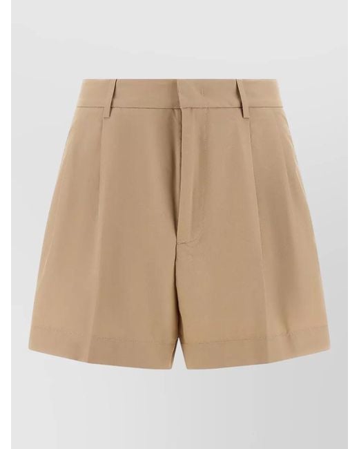 Fabiana Filippi Natural Tailored Bermuda Shorts Front Pleats Belt Loops