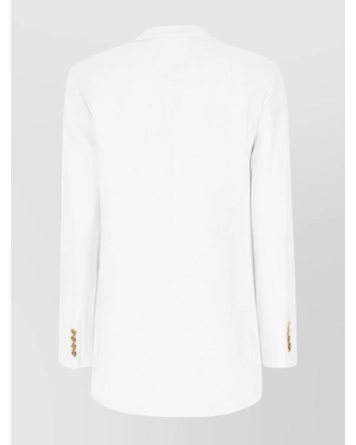 Michael Kors White Triacetate Blend Blazer With Flap Pockets
