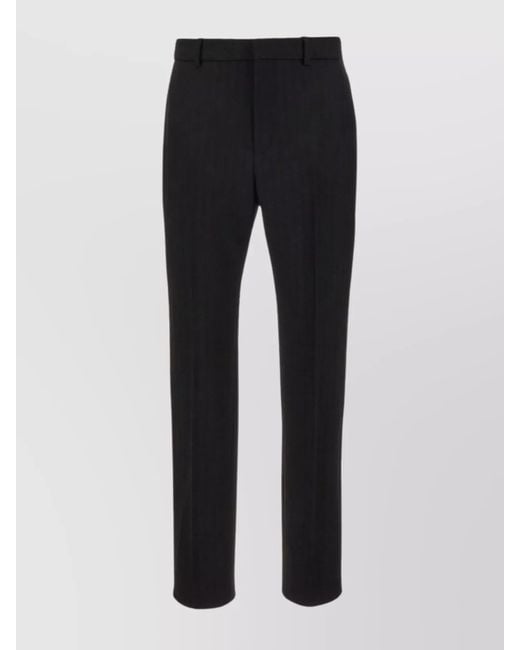 Saint Laurent Black Wool Straight-Leg Trousers for men