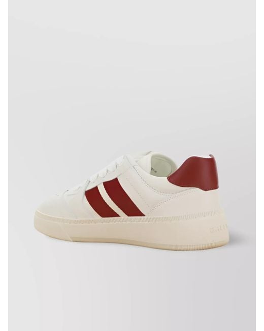 Bally Pink Leather Logo Print Sneakers