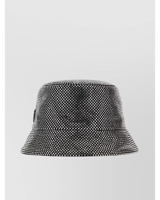 Prada Gray Embellished Bucket Hat