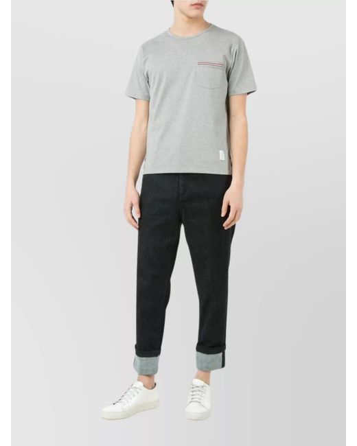 Thom Browne Gray Cotton Short-Sleeve T-Shirt for men