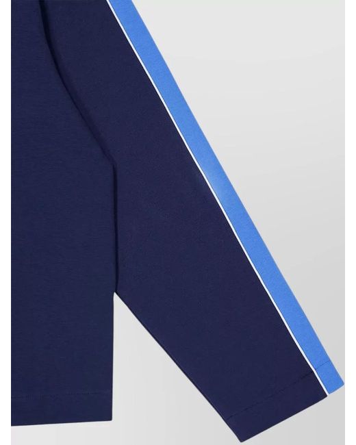 Casablanca Blue Polo Collar Sweatshirt Long Sleeve Stripes