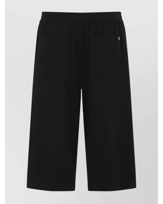 AMI Black Cotton Loose Bermuda Shorts for men