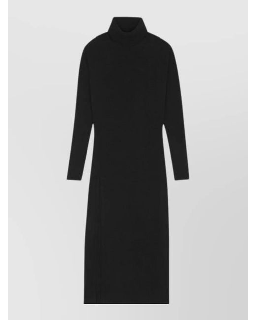 Saint Laurent Black Cashmere Midi Dress
