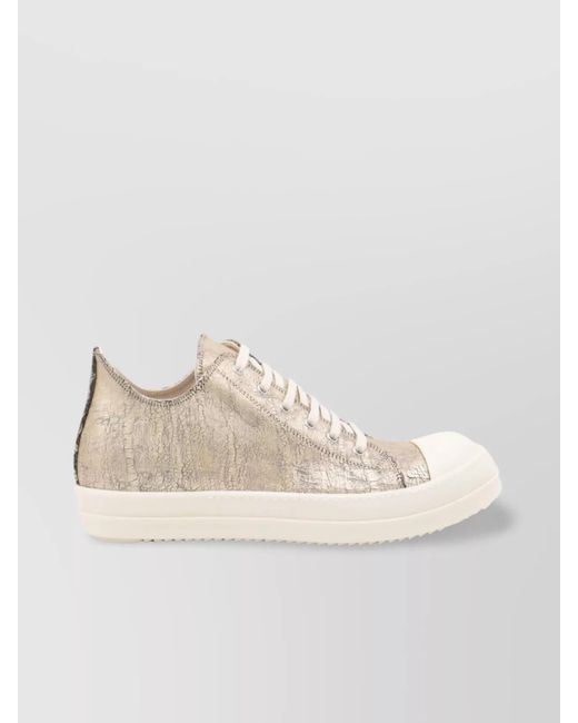 Rick Owens Natural Round Toe Low Top Sneakers for men