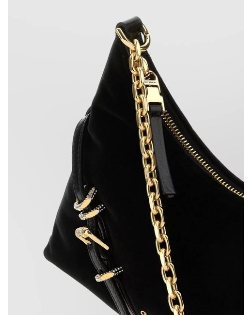 Givenchy Black Voyou Party Velvet Shoulder Bag