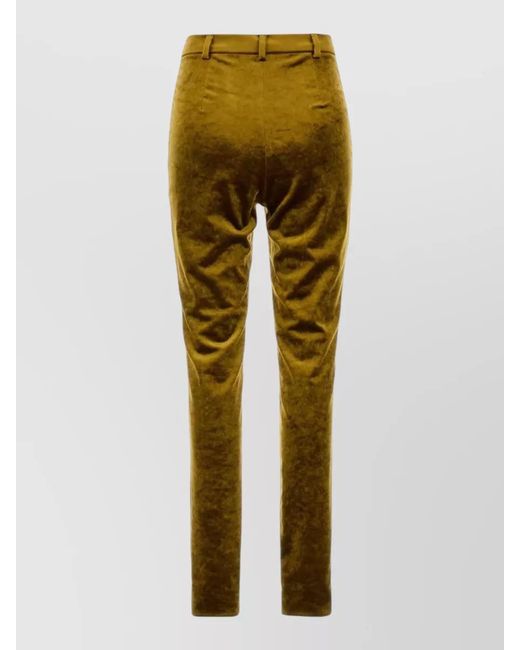 Gucci Green Chenille Skinny Trousers