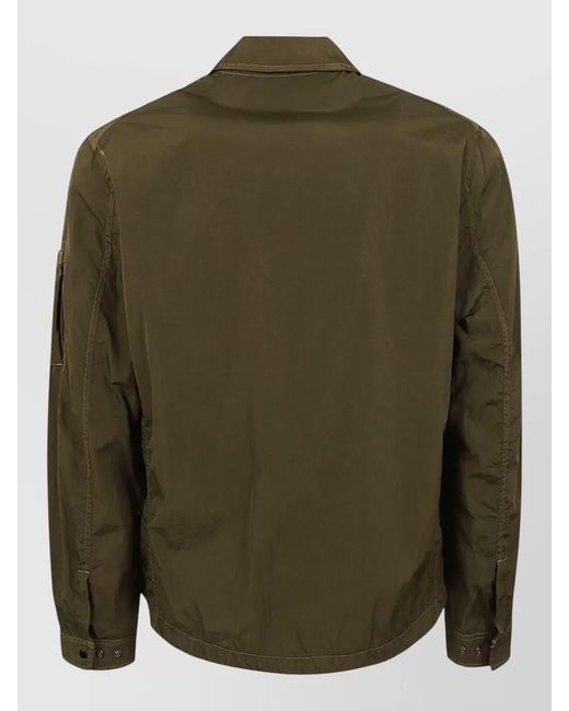 C P Company Green Chrome R Zipped Lens Overshirt Jacket for men