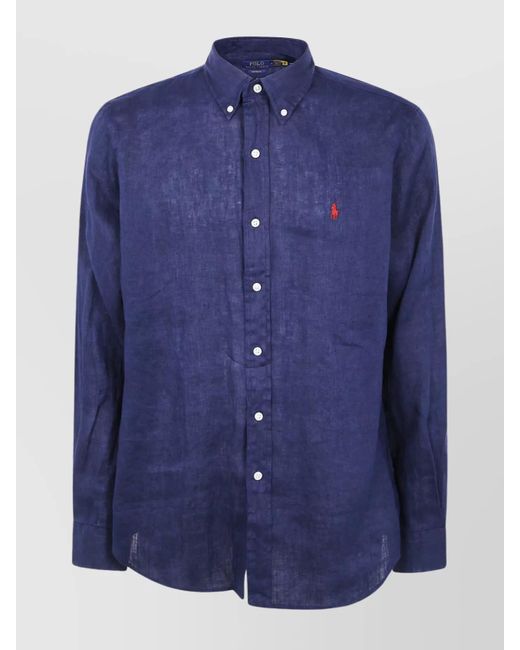 Polo Ralph Lauren Long Sleeve Sport Shirt in Blue for Men | Lyst UK