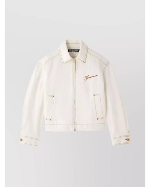 Jacquemus Natural Denim Canvas Jacket Side Pockets