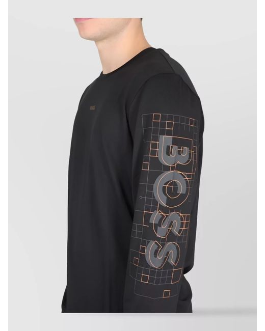 Boss Black Long Sleeve Crew Neck T-Shirt for men