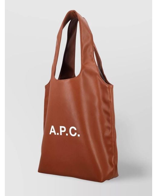 A.P.C. Brown Small Ninon Tote Bag for men