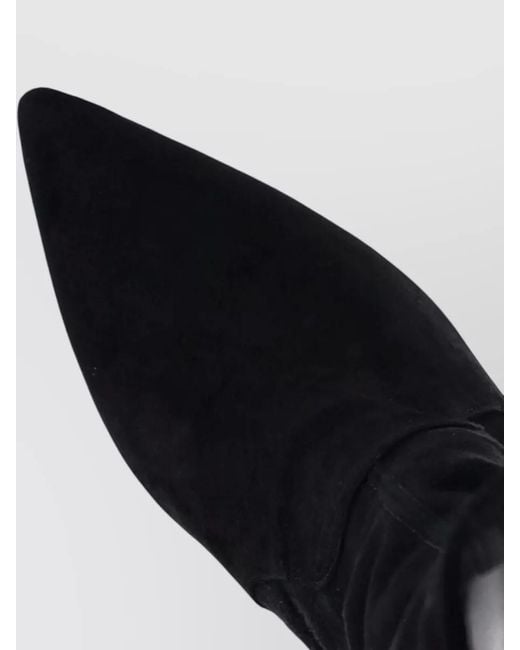 Stuart Weitzman Black Knee High Suede Pointed Toe Boots