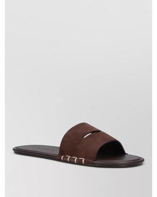 J.W. Anderson Brown Sandals Open Toe Flat Sole Suede Strap for men